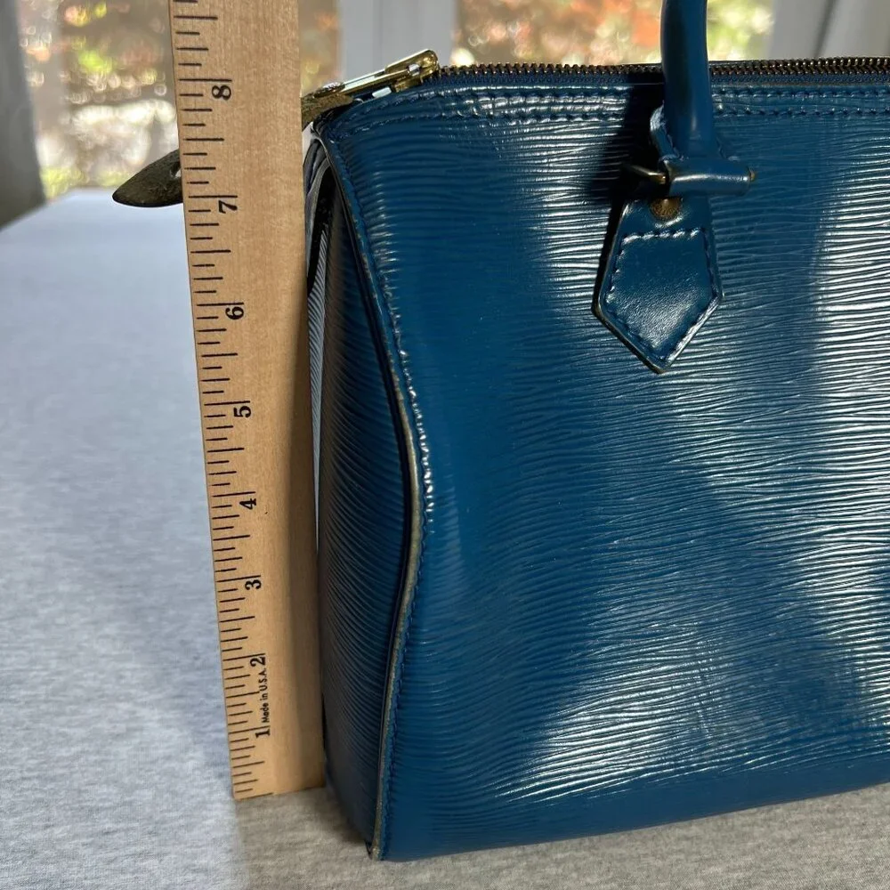 Vintage Louis Vuitton Toledo Blue Epi Leather Speedy 25 Handbag France Auth - Picture 10 of 16